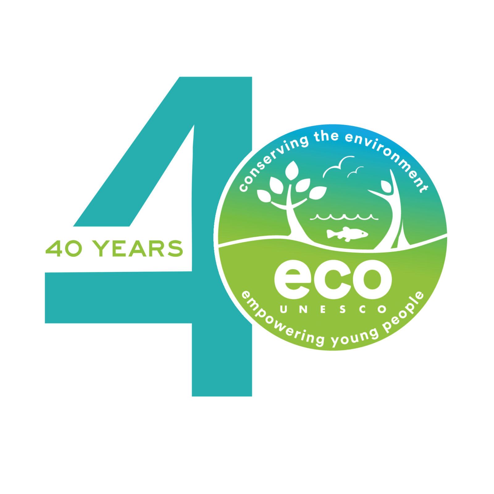ECO-UNESCO 40th Anniversary special edition logo circle